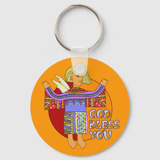 Porte-clés Dieu te bénisse | orange (Recto)