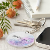 PORTE-CLÉS DIEU VOUS BÉNISSE FLORALE (Devant Droit)