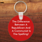 Porte-clés Différence Entre Un Républicain Et Un Communiste (Recto)