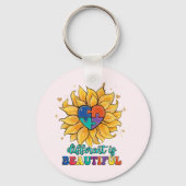 Porte-clés Différent est bel autisme (Verso)