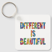 Porte-clés Different Is Beautiful - Sensibilisation sur l'aut (Recto)