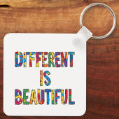 Porte-clés Different Is Beautiful - Sensibilisation sur l'aut (Verso)
