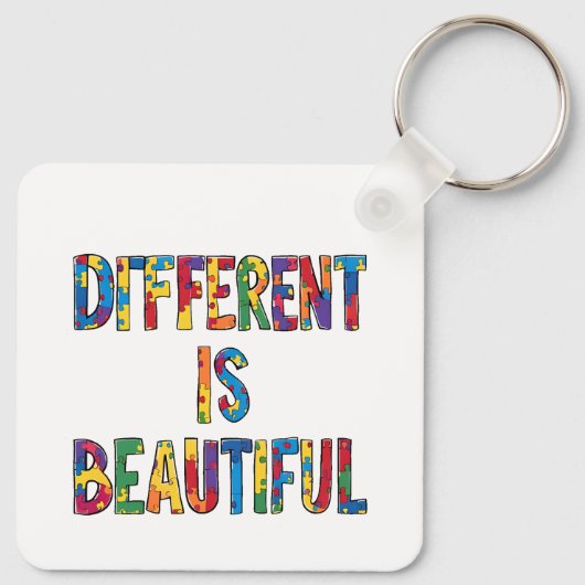 Porte-clés Different Is Beautiful - Sensibilisation sur l'aut (Dos)