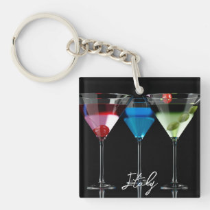 Porte-clés Différents cocktails dans des lunettes à martini n