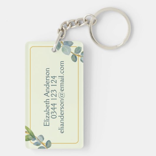 Porte-clés Difficile à entendre Alerte de surdité Feuilles ve (Dos)