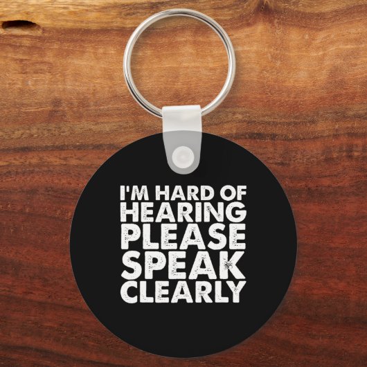 Porte-clés Difficile d'oreille sourde déficient auditif ASL S (Recto)