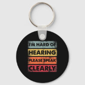 Porte-clés Difficile d'oreille sourde déficient auditif ASL S (Recto)
