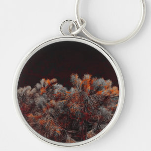 Porte-clés Digital art of pine tree with orange color spots