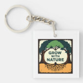 Porte-clés Digital Illustration of Stylized Tree with Roots a (Devant)