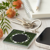 Porte-clés Digital Portal Binary Code Blanc Vert 1s 0s Abyss (Devant Droit)