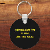 Porte-clés Dilemme Quantique Drôle - Le Chat de Schrödinger e (Recto)