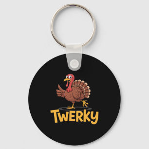 Porte-clés Dinde de danse drôle de Thanksgiving Twerky Pun