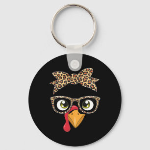 Porte-clés Dinde de la fête de Thanksgiving Léopard Gles pour