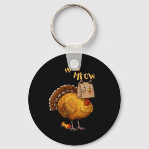 Porte-clés Dinde de Thanksgiving Chat Miaou Drôle Hommes Femm