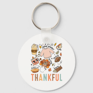 Porte-clés Dinde de Thanksgiving d'automne Graphique de famil