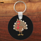 Porte-clés Dinde de Thanksgiving élégante avec impression léo (Recto)