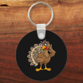 Porte-clés Dinde de Thanksgiving Femmes Fille Imprimé Léopard (Recto)