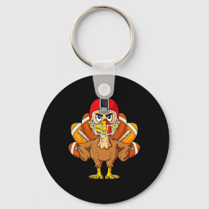Porte-clés Dinde de Thanksgiving Joueur de Football Amusant G