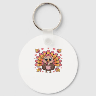 Porte-clés dinde de thanksgiving kawaii rose T-Shirt Classiqu