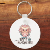 Porte-clés Dinde de Thanksgiving mignonne (Recto)