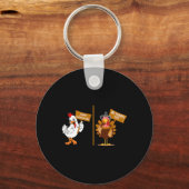 Porte-clés Dinde de Thanksgiving Non merci Grumpy Halloween A (Recto)
