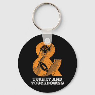 Porte-clés Dinde drôle de Thanksgiving et touchés de foot
