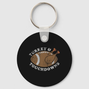 Porte-clés Dinde et touchés drôle de football de Thanksgiving