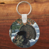 Porte-clés dinde sauvage de l'Est, grand gobbler en pleine st (Recto)