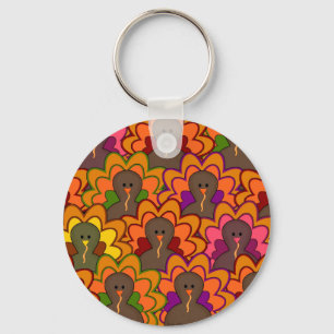 Porte-clés Dindes de Thanksgiving Colorées Amusantes