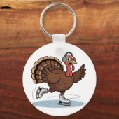 Porte-clés Dindon de patinage de Thanksgiving (Recto)