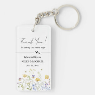 Porte-clés Dîner de répétition Fleur sauvage aquarelle Favori