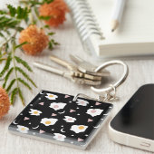 Porte-clés Dîner d'oeufs Lune Confetti Motif (Devant Droit)
