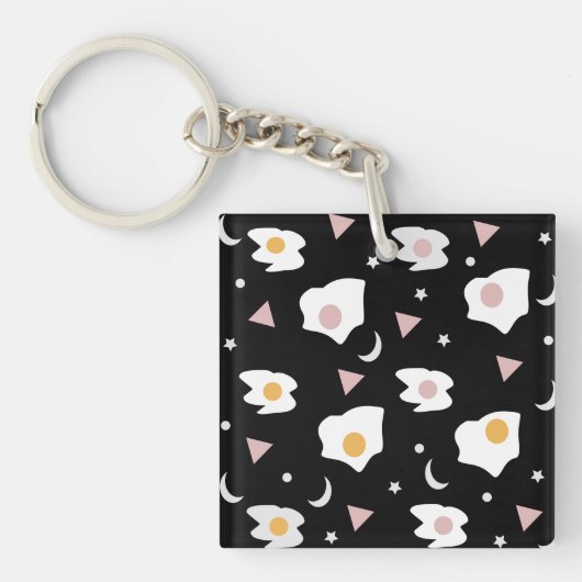 Porte-clés Dîner d'oeufs Lune Confetti Motif (Devant)