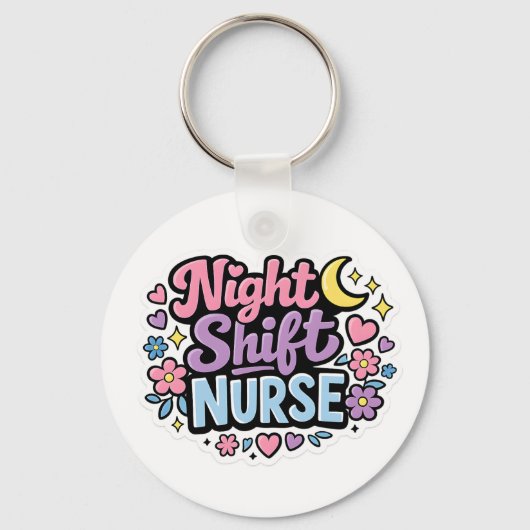 Porte-clés d'infirmière de nuit | Cadeau d'infirmi (Recto)