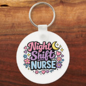 Porte-clés d'infirmière de nuit | Cadeau d'infirmi (Recto)