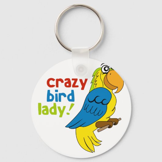 Porte-clés Dingue dame aux oiseaux ! (Recto)
