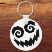 Porte-clés Dingue Dans Le Visage Blanc+Noir (Recto)