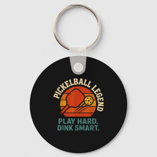 Porte-clés Dink de manière responsable rétro pickleball drôle (Recto)