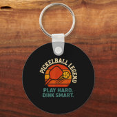 Porte-clés Dink de manière responsable rétro pickleball drôle (Recto)