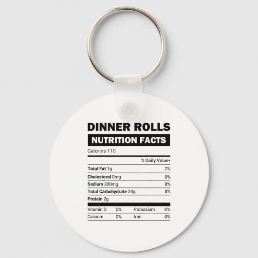 Porte-clés Dinner Rolls Nutrition Facts Family Matching Chris (Recto)