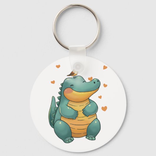Porte-clés Dino et amis petits oiseaux (Recto)