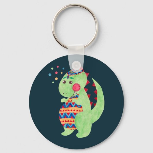 Porte-clés Dino vert (Recto)