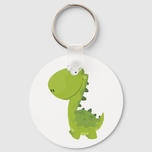 Porte-clés Dino vert souriant (Recto)