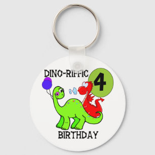 Porte-clés Dinosaur 4e anniversaire Tshirts et cadeaux