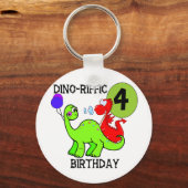 Porte-clés Dinosaur 4e anniversaire Tshirts et cadeaux (Recto)