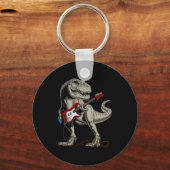 Porte-clés Dinosaur Acoustic Electric B Guitar Player  (Recto)