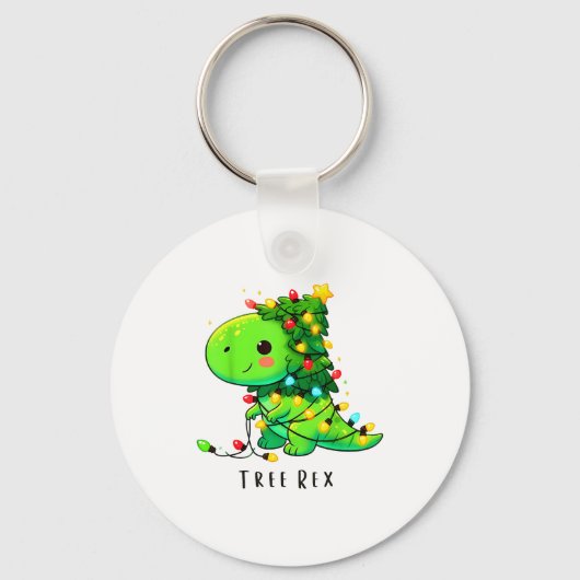 Porte-clés Dinosaur Christmas Tree Rex Pajamas Men Boys Xmas (Recto)