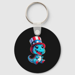 Porte-clés Dinosaur Joyeux 4 juillet Jour de l'Indépendance H