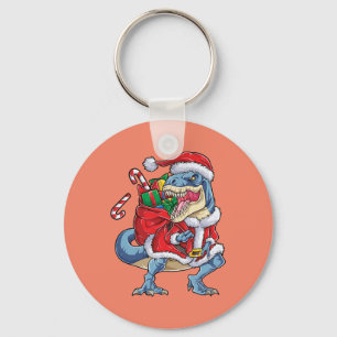 Porte-clés Dinosaur Noël Père Noël T rex Garçons Hommes