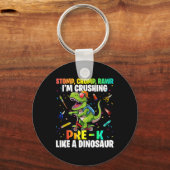 Porte-clés Dinosaur Pré-K Retour à l'école Premier jour de l' (Verso)